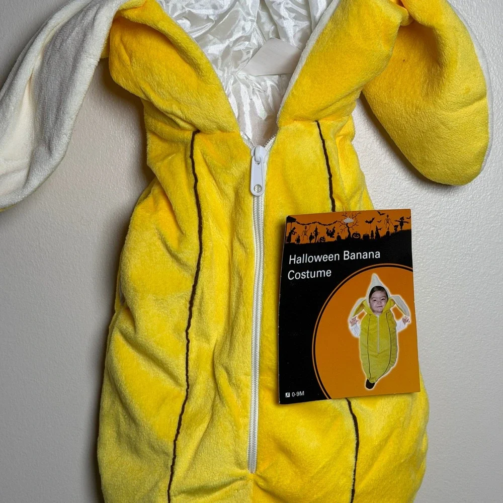 Tom's Toy International Unisex Halloween Banana Costume 0-9M Yellow Bunting